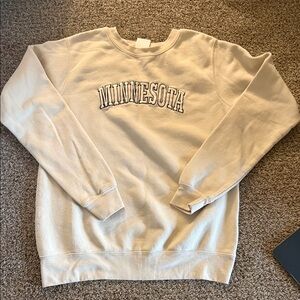 Minnesota Embroidered Crewneck Sweatshirt - Cream